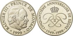World Coins - Monaco, Medal, 50ème Anniversaire de Rainier III, 1999, , Silver