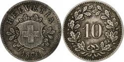 World Coins - Switzerland, 10 Rappen, 1876, Bern, Billon, , KM:6