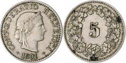 World Coins - Switzerland, 5 Rappen, Libertas, 1901, Bern, Copper-nickel, , KM:26