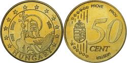 World Coins - Hungary, 50 Euro Cent, Essai-Trial, Brass,