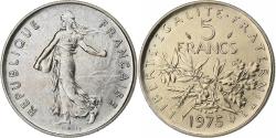 World Coins - France, 5 Francs, Semeuse, 1975, Paris, série FDC, Nickel Clad Copper-Nickel