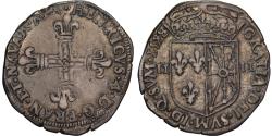 World Coins - France, Henri IV, 1/4 Écu de Navarre, 1598, Saint-Palais, Silver,