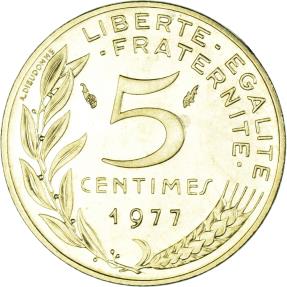 World Coins - Coin, France, Marianne, 5 Centimes, 1977, Paris, , Aluminum-Bronze