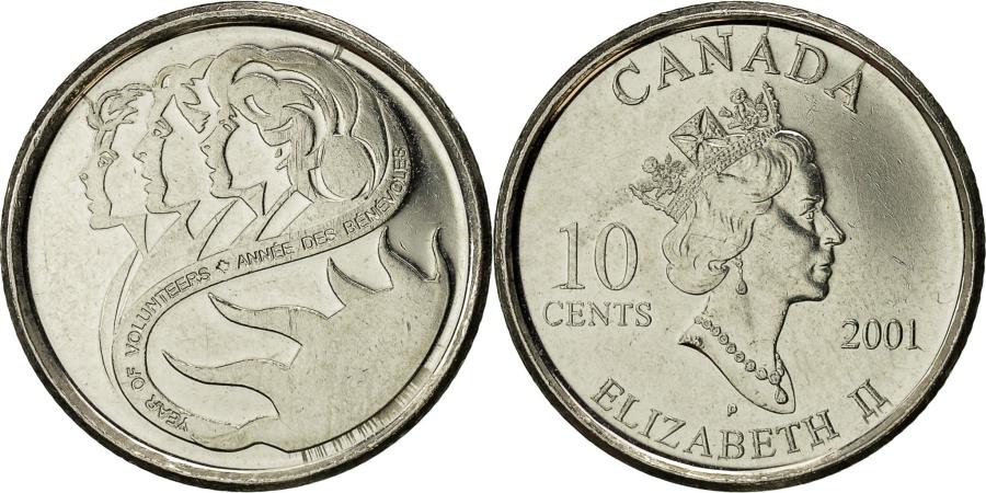 Canada 2001 10 cent Dime year of the volunteer