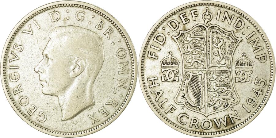 World Coins - Coin, Great Britain, George VI, 1/2 Crown, 1945, , Silver, KM:856