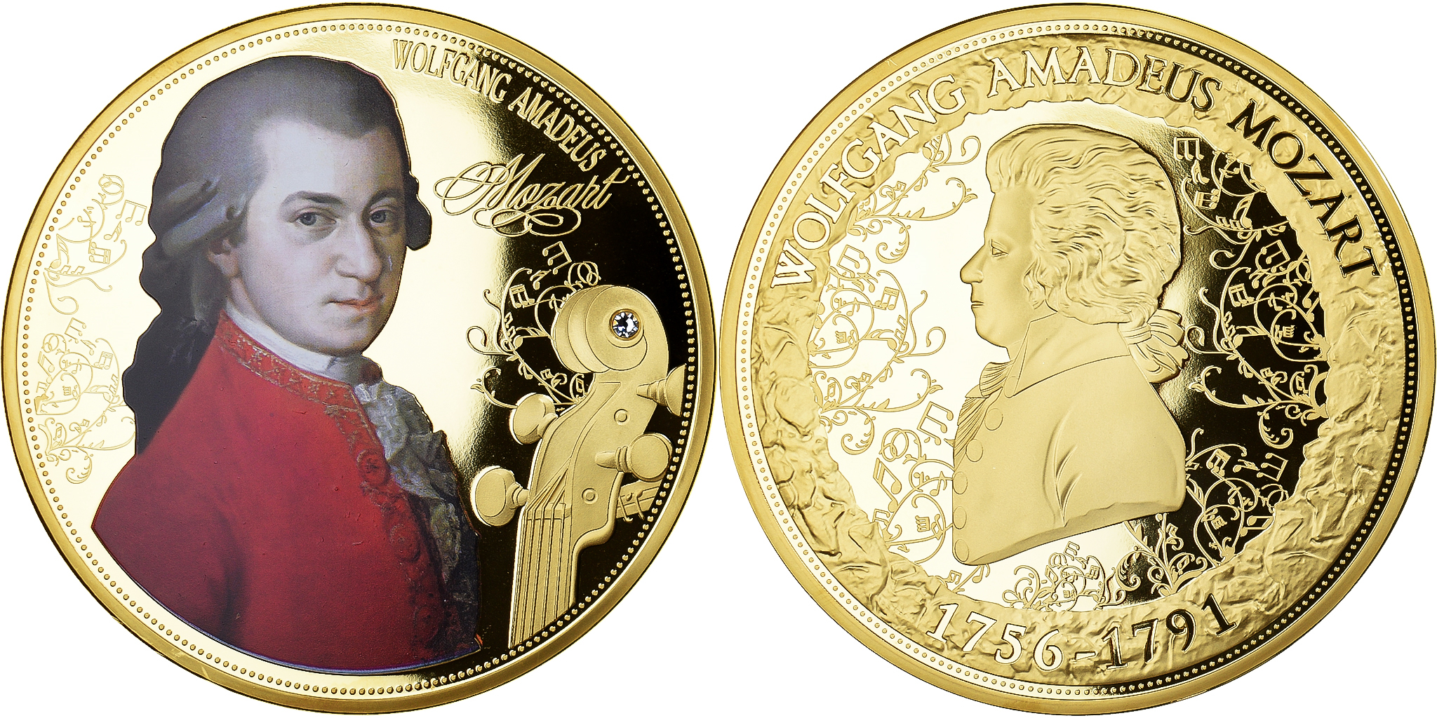 Austria, Medal, Wolfgang Amadeus Mozart, , Copper Gilt | Tokens