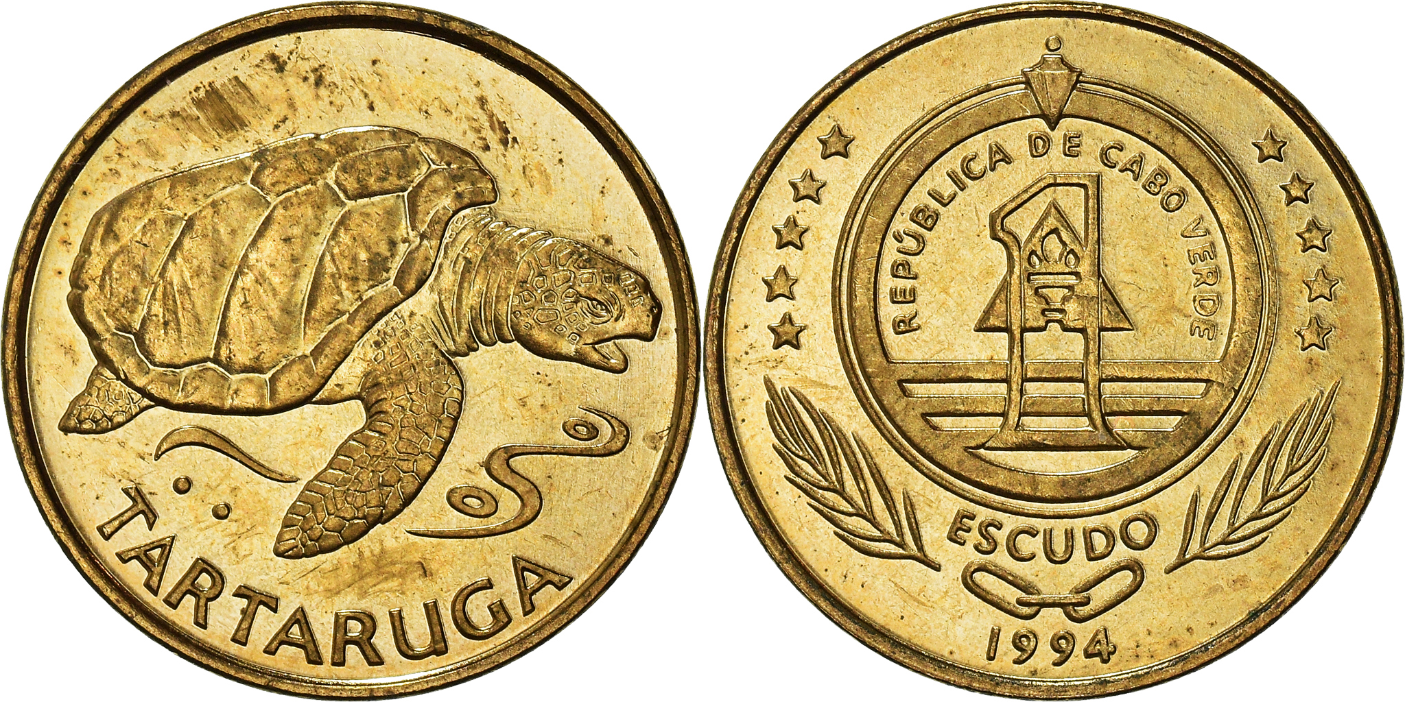 Coin, Cape Verde, Escudo, 1994, , Brass plated steel, KM:27