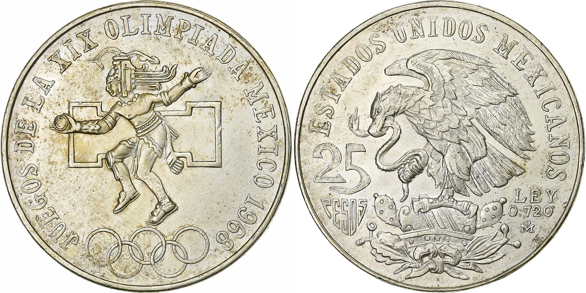 Mexico, 25 Pesos, Summer Olympics - Mexico, 1986, Mexico City, Silver,