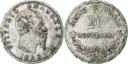 World Coins - Italy, Vittorio Emanuele II, 20 Centesimi, 1863, Milan, , Silver