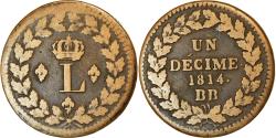 World Coins - Coin, France, Louis XVIII, Decime, 1814, Strasbourg, , Bronze, KM:701