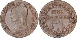 World Coins - France, 5 Centimes, Dupré, AN 7, Paris, Copper, , Gadoury:126