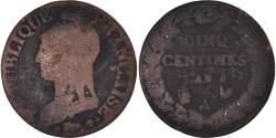 World Coins - Coin, France, Dupré, 5 Centimes, AN 8, Paris, , Bronze, KM:640.1