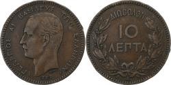 World Coins - Greece, George I, 10 Lepta, 1882, Paris, Bronze,