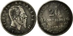 World Coins - Coin, Italy, Vittorio Emanuele II, 20 Centesimi, 1863, Milan, , Silver