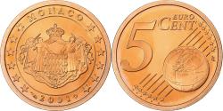 World Coins - Monaco, Rainier III, 5 Euro Cent, Proof / BE, 2001, Paris, Copper Plated Steel