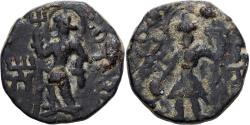 Ancient Coins - Kushan Empire, Kanishka I, Drachm, 127-152, Bronze,