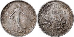 World Coins - Coin, France, Semeuse, 50 Centimes, 1920, Paris, AU(50-53), Silver, KM:854