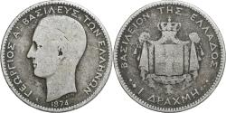 World Coins - Coin, Greece, George I, Drachma, 1874, Paris, , Silver, KM:38