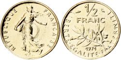 World Coins - France, 1/2 Franc, Semeuse, 1971, Paris, Doré, Nickel, , Gadoury:429