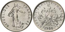 World Coins - France, 5 Francs, Semeuse, 1980, Paris, série FDC, Cupronickel,