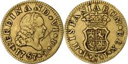 World Coins - Spain, Ferdinand VI, 1/2 Escudo, 1757, Sevilla, Gold, , KM:374