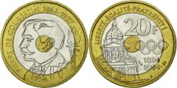 World Coins - Coin, France, Pierre de Coubertin, 20 Francs, 1994, , Tri-Metallic