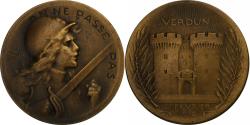 World Coins - France, Medal, Verdun , On ne passe pas, 1916, Bronze, Vernier,
