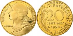 World Coins - France, 20 Centimes, Marianne, 1998, MDP, Proof, Bronze-Aluminium,
