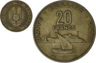 World Coins - Djibouti, 20 Francs, 1986