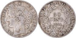 World Coins - Coin, France, Cérès, 50 Centimes, 1894, Paris, , Silver, KM:834.1