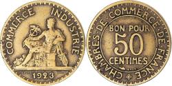 World Coins - Coin, France, Chambre de commerce, 50 Centimes, 1923, Paris,
