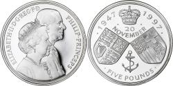 World Coins - Great Britain, Elizabeth II, 5 Pounds, 1997, 50 ans du mariage de Philippe et
