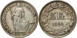 World Coins - Switzerland, 1/2 Franc, 1964, Bern, Silver, , KM:23
