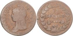 World Coins - Coin, France, Dupré, Decime, AN 8, Metz, , Copper, Gadoury:187a