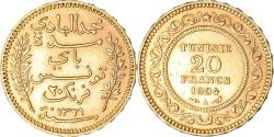 World Coins - Coin, Tunisia, Muhammad al-Hadi Bey, 20 Francs, 1904, Paris, AU(55-58), Gold