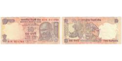 World Coins - Banknote, India, 10 Rupees, 2009, KM:95d, AU(55-58)
