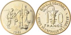 World Coins - West African States, 10 Francs, 1981, Paris, Brass, , KM:E12