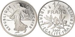 World Coins - Coin, France, Semeuse, 1/2 Franc, 2001, Paris, Proof, , Nickel