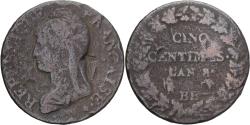 World Coins - Coin, France, Dupré, 5 Centimes, AN 8, Strasbourg, , Copper
