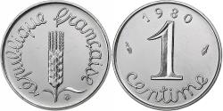 World Coins - France, Centime, Épi, 1980, MDP, série FDC, Stainless Steel,