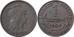 World Coins - France, 1 Centime, Daniel-Dupuis, 1909, Paris, Bronze,