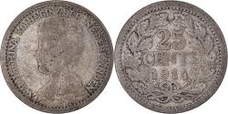 World Coins - Coin, Netherlands, Wilhelmina I, 25 Cents, 1914, Utrecht, , Silver