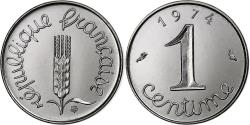 World Coins - France, Centime, Épi, 1974, Monnaie de Paris, série FDC, REBORD, Stainless Steel