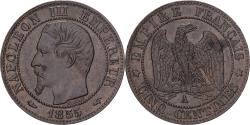 World Coins - France, Napoleon III, 5 Centimes, 1855, Paris, Dog, Bronze,