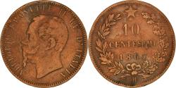 World Coins - Coin, Italy, Vittorio Emanuele II, 10 Centesimi, 1867, Birmingham,