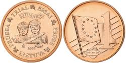 World Coins - Lithuania, Euro Cent, PRUEBA-TRIAL ESSAI., 2003, Copper,