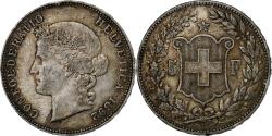World Coins - Switzerland, 5 Francs, 1892, Bern, Silver, , KM:34