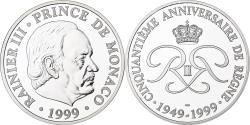 World Coins - Monaco, Medal, 50ème Anniversaire de Rainier III, 1999, Silver,