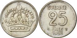World Coins - Sweden, Gustaf VI, 25 Öre, 1953, Silver, , KM:824