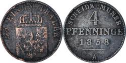 World Coins - Coin, German States, PRUSSIA, Friedrich Wilhelm IV, 4 Pfennig, 1858, Berlin